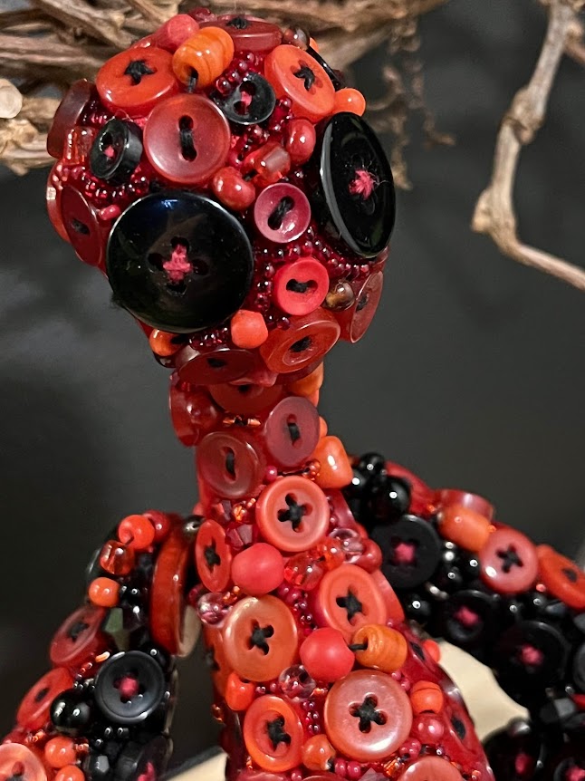 OOAK Buttons & Beads in Black & Red