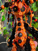 OOAK Buttons & Beads in Orange & Black