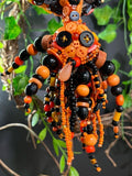 OOAK Buttons & Beads in Orange & Black