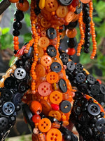 OOAK Buttons & Beads in Orange & Black