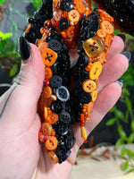 OOAK Buttons & Beads in Orange & Black