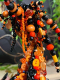 OOAK Buttons & Beads in Orange & Black