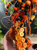 OOAK Buttons & Beads in Orange & Black