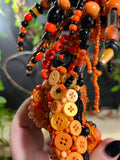 OOAK Buttons & Beads in Orange & Black