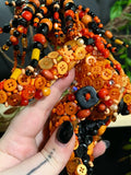 OOAK Buttons & Beads in Orange & Black