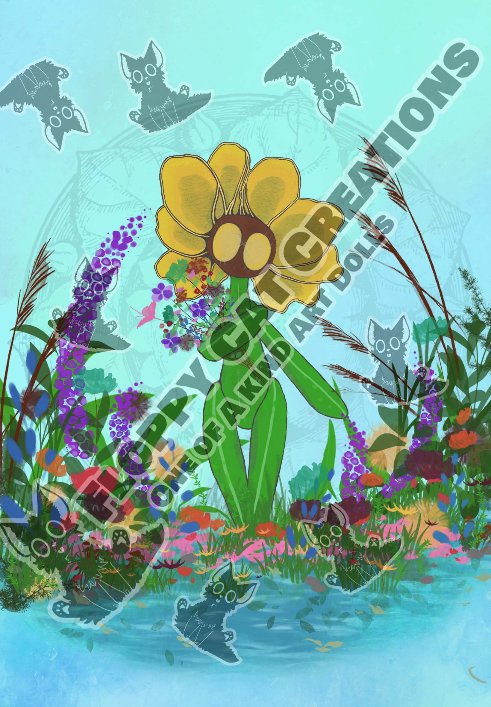 "Sweet Sunflower Punk" Art Print