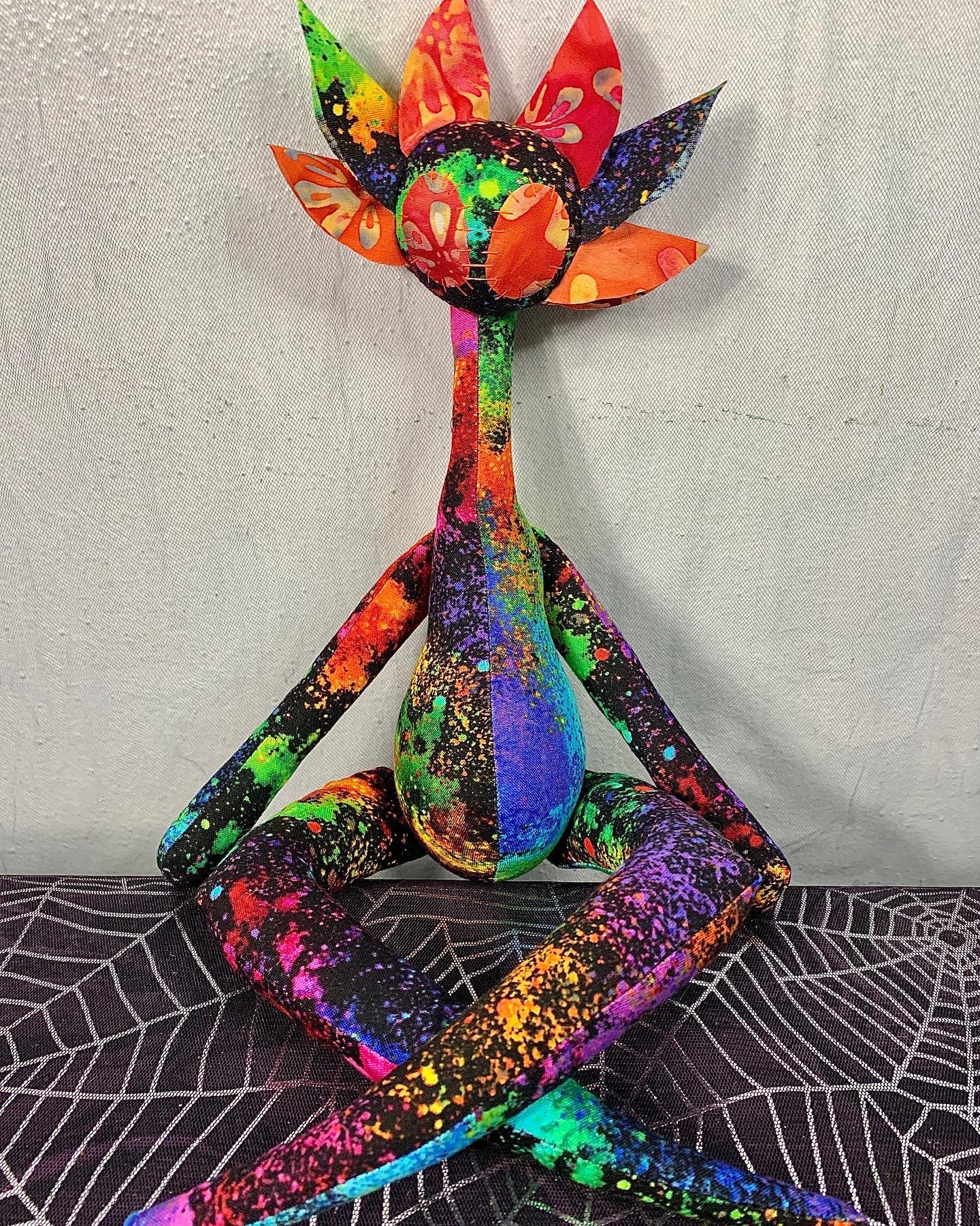 Vibrant Orange-Red Rainbow Stitchpunk
