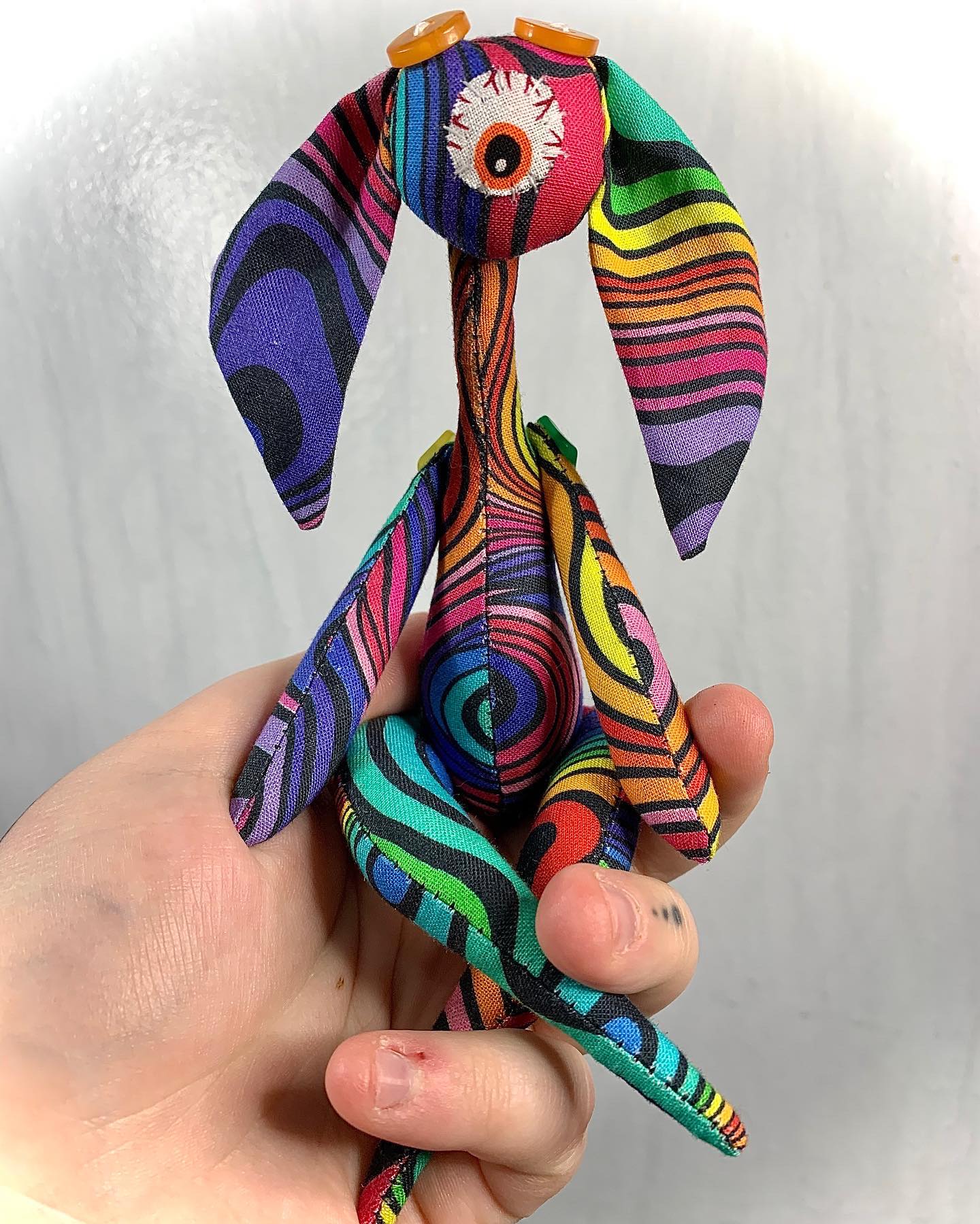 Rainbow Swirl Cyclops Pridepunk with Floppy Ears